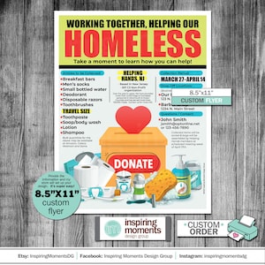 Homeless Donation Drive Flyer: Customized School Fundraiser (8.5x11) (Digital Download)