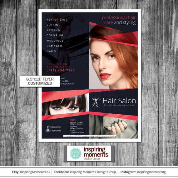 Small Business Flyer Design Beauty Salon Spa Hair Salon Event Flyer Printable Handout 8 5x11 Haircut Professional Nails Announcements Paper Party Supplies Vadel Com