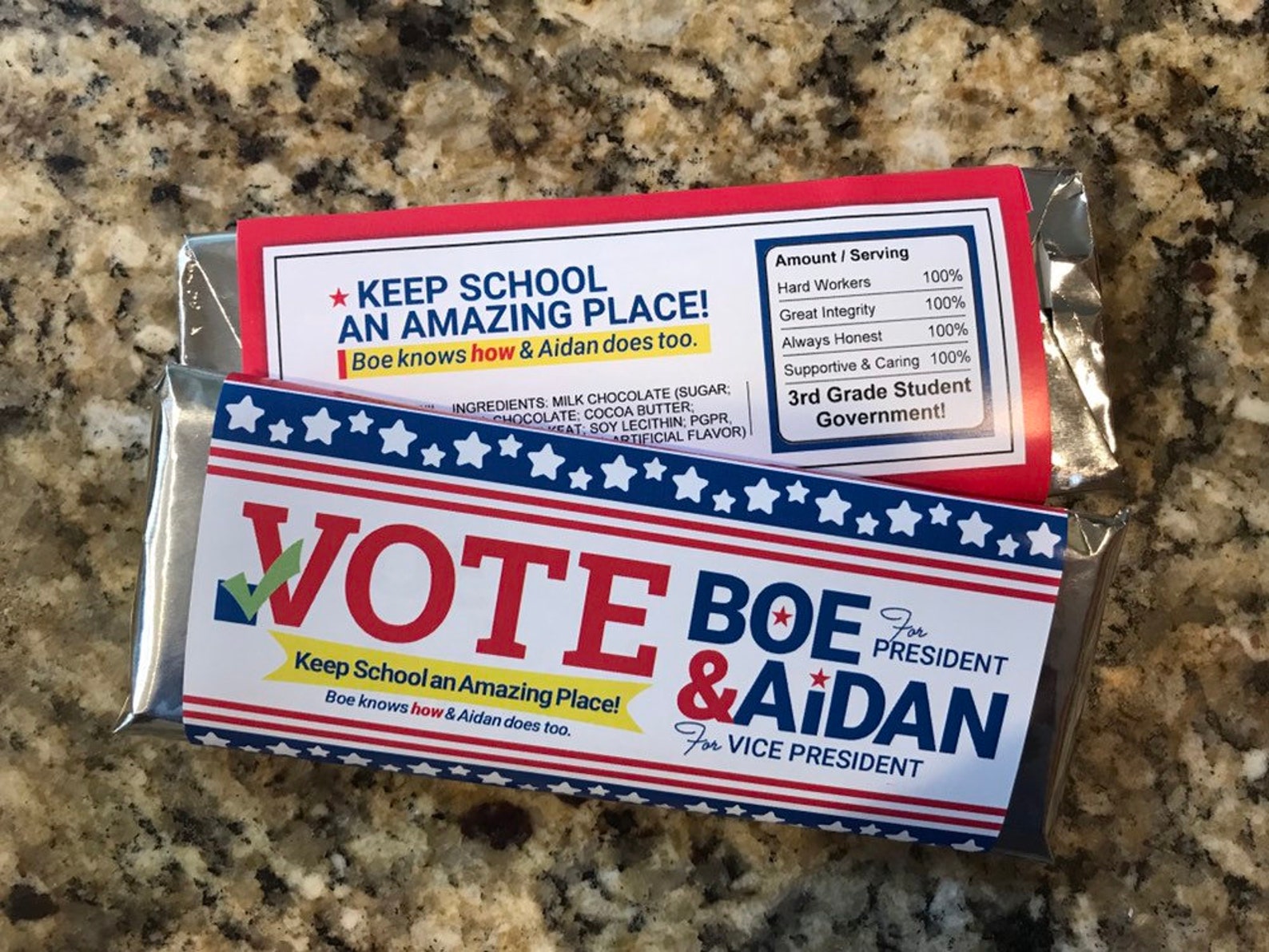 School Elections Candy Bar Wrappers Vote Election Etsy