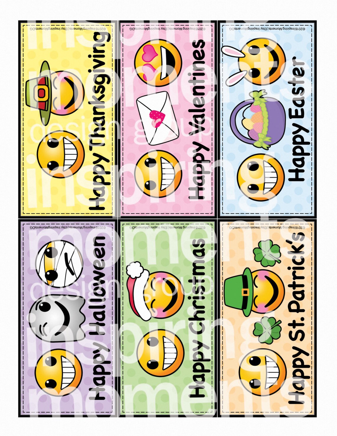 Printable Emoji Lunch Box Notes: Fun Kids' Lunch Tags (PDF) - Etsy