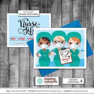 Nurse Thank You Card: Medical Appreciation Note (Printable, Instant Download)