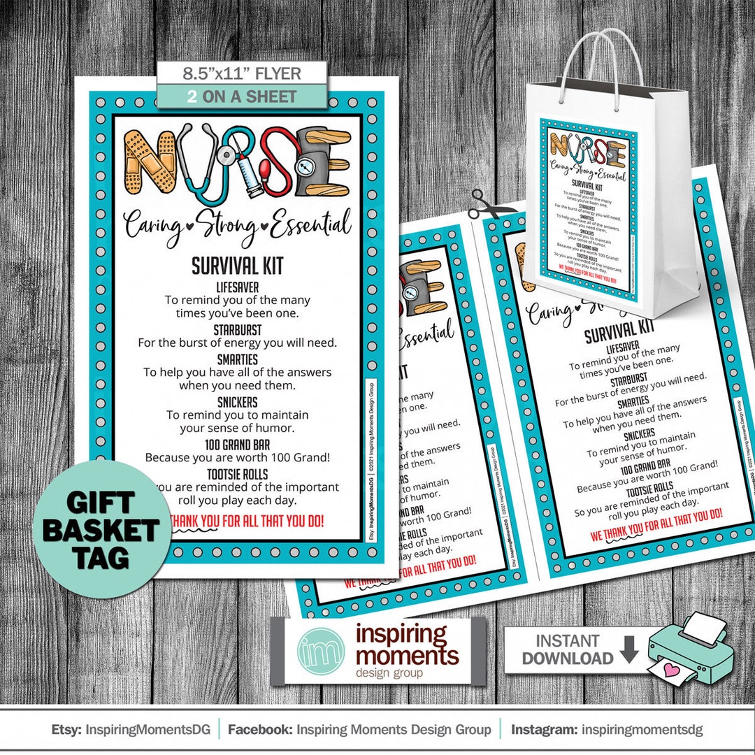 Nurse Survival Kit Flyer Printable: Healthcare Gift (digital