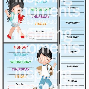 School Days of the Week Planner School Specials Flyer - Etsy