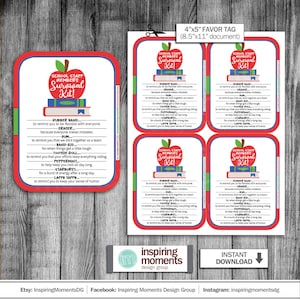 School Staff Member Survival Kit | Event Flyer Printable | School Administration | PTA | PTN | PTO School Flyer | Education | Teacher Design
