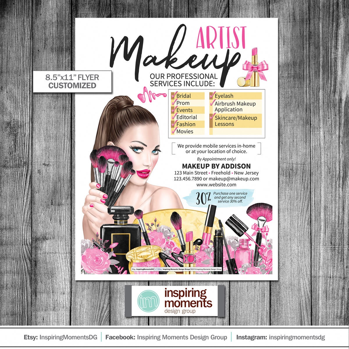 Makeup Artist Event Flyer Printable Beauty Skincare Etsy