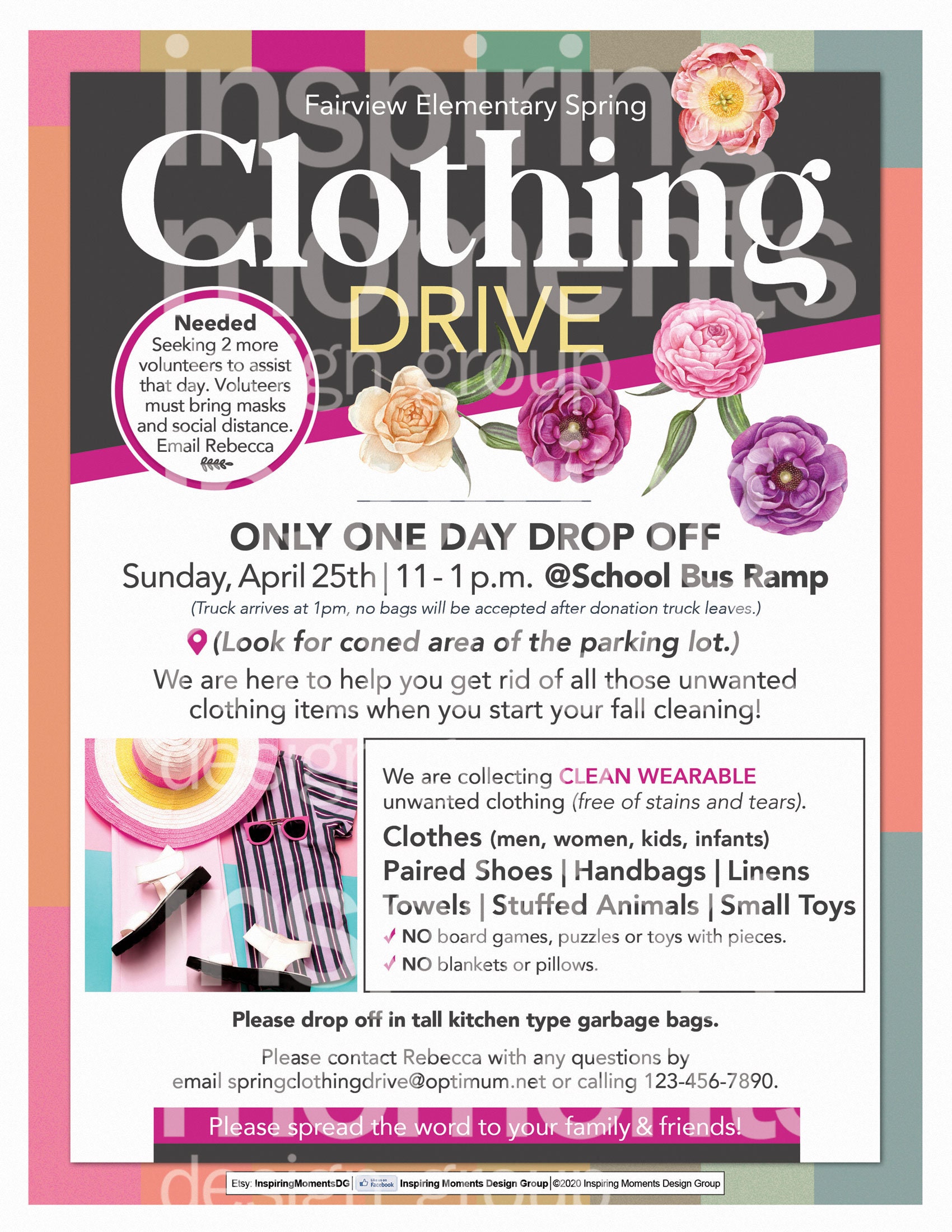 Clothing Drive Event Flyer Printable Collection Fundraiser - Etsy UK