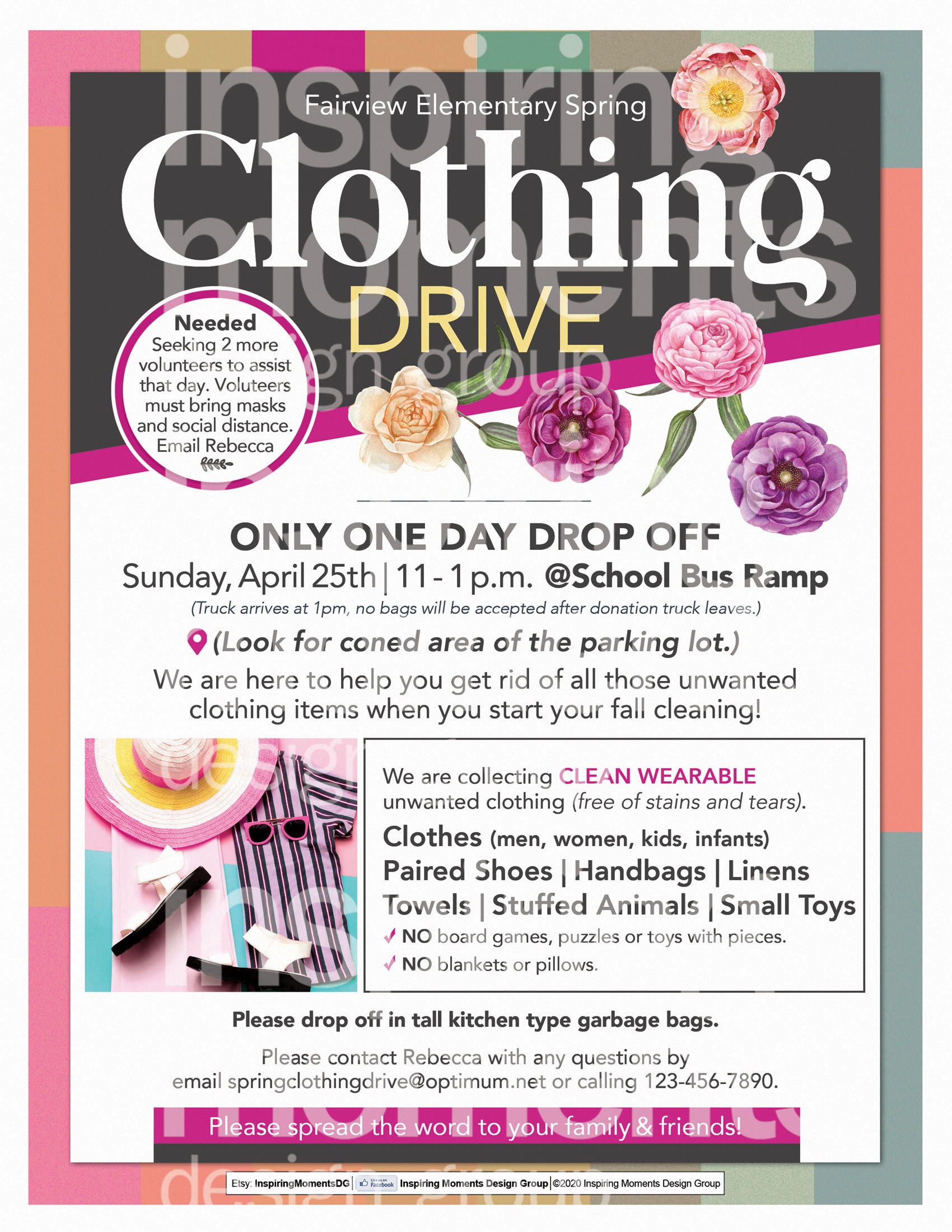 Clothing Drive Event Flyer Printable Collection Fundraiser Etsy UK