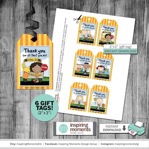 Crossing Guard Gift Tag, School Bus Driver Thank You Gift Tag, End Of The School Year, Thank You Gift Tag, Instant Download DIY