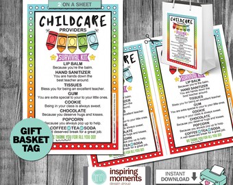 good homework certificate Childcare Survival Kit Flyer Printable, Child Care Day Care Teachers Appreciation, End Of The School Year, DIY Gift Instant Download