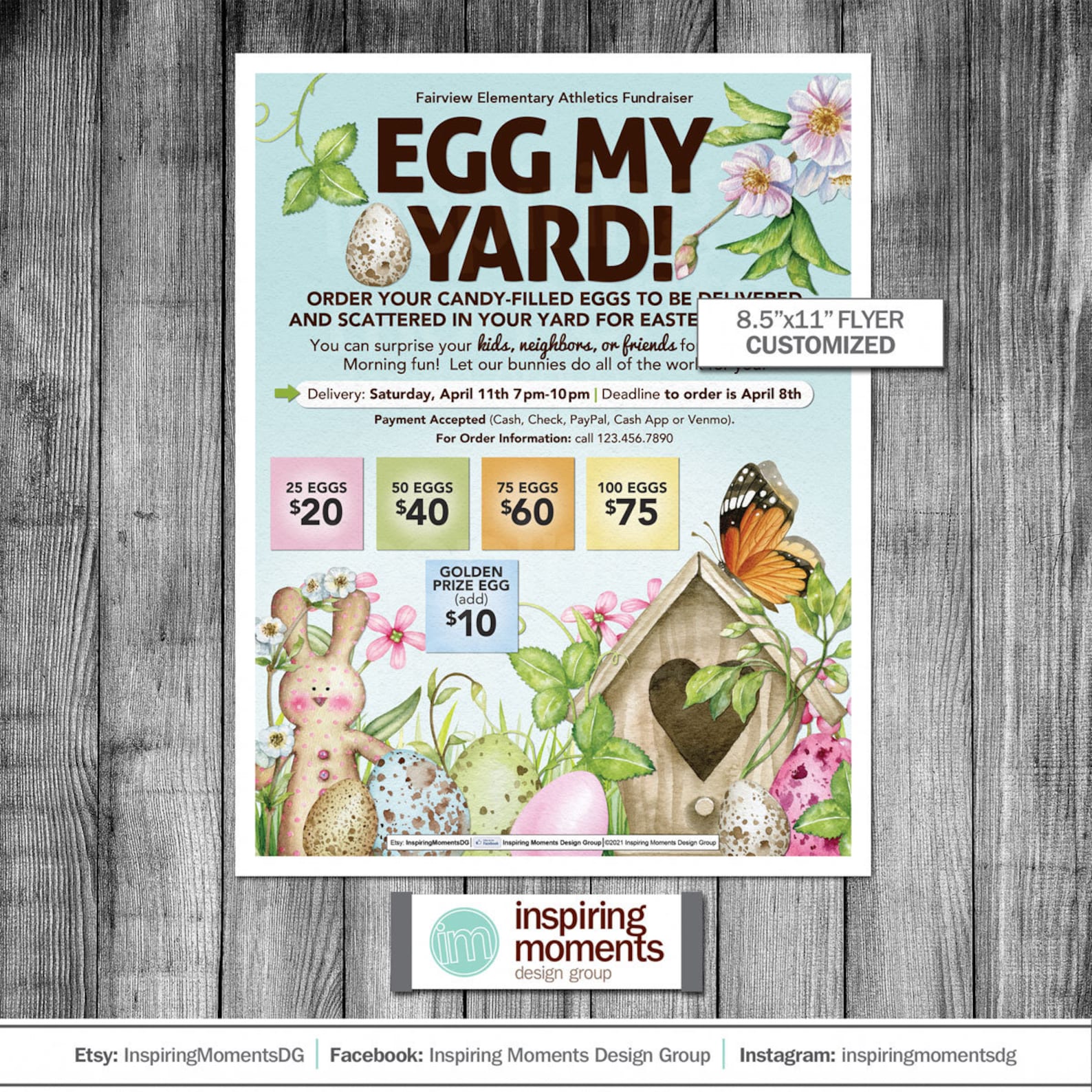 Egg My Yard Event Flyer Printable Egged Fundraiser Business Etsy