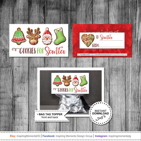 Cookies for Santa Tags Printable Instant Download Christmas | Etsy