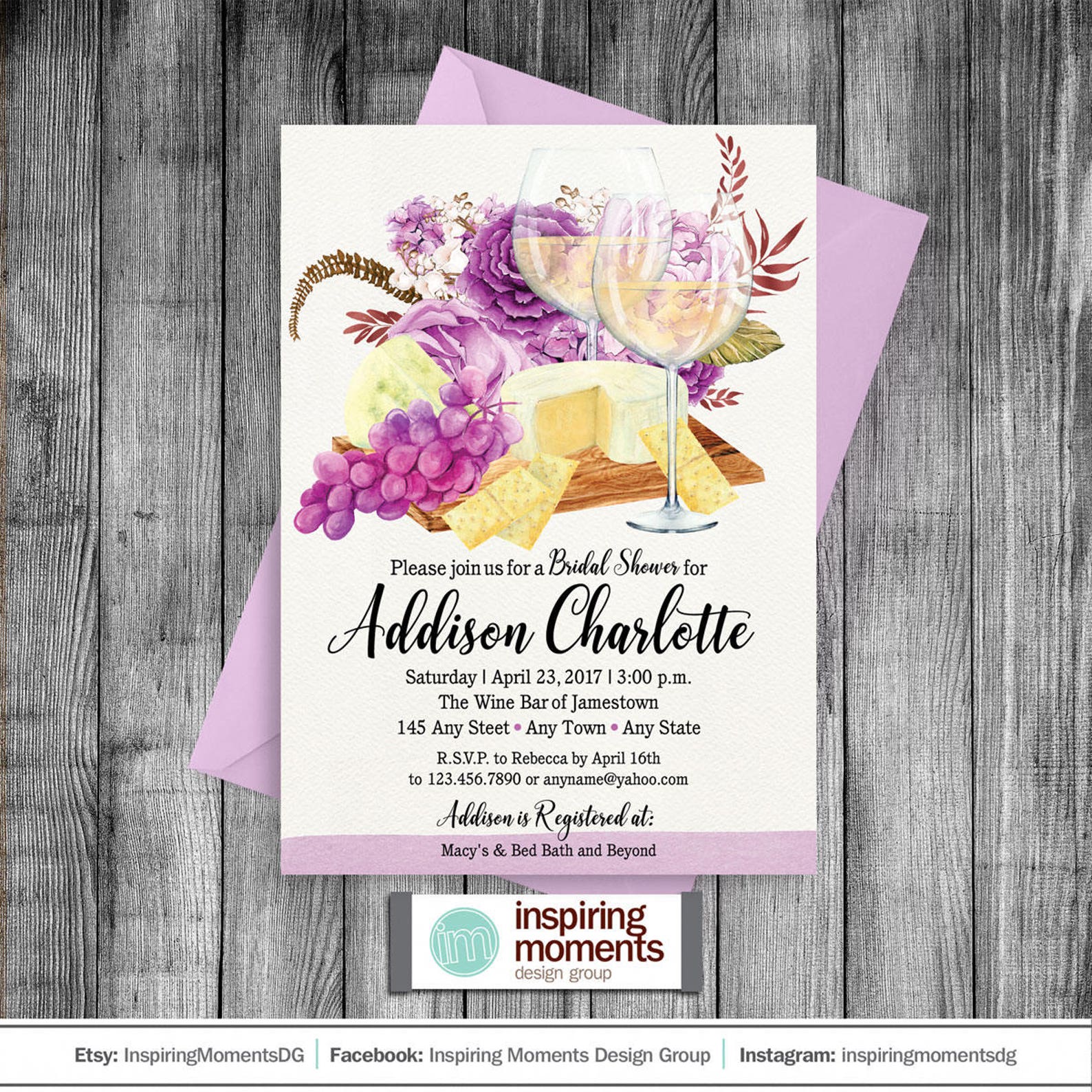 Wine and Cheese Bridal Shower Invitation Cheese and Crackers Etsy