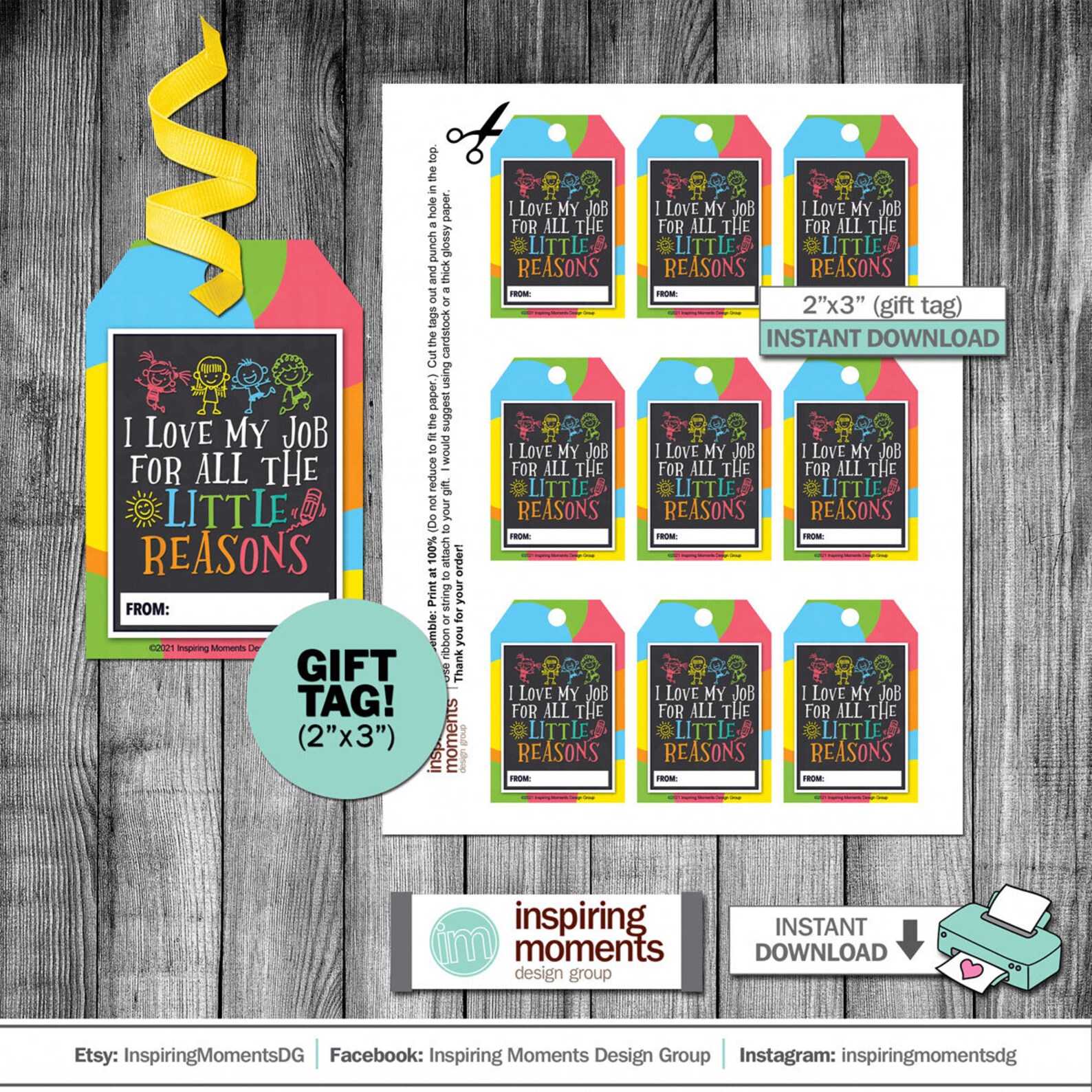 Teacher Gift Tag to Students Printable Preschool Child - Etsy