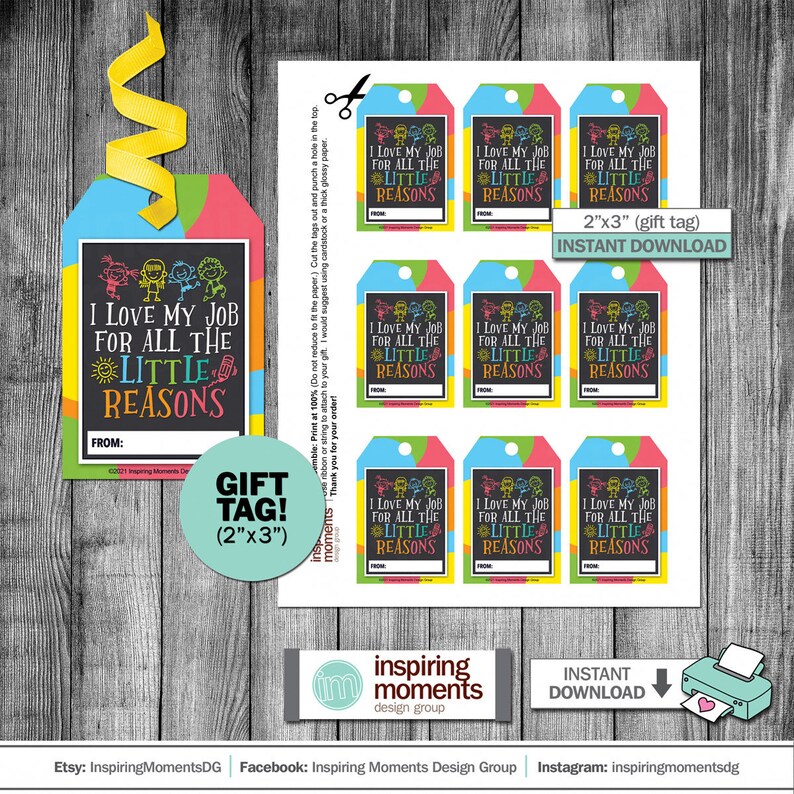 Teacher Gift Tag to Students Printable Preschool Child - Etsy