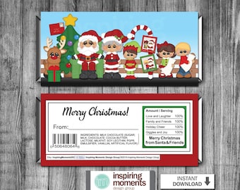 Santa Candy Bar Wrap | Photos With Santa | North Pole | Christmas | Happy Holiday | Printable | Instant Download | Hershey Bar Wrapper