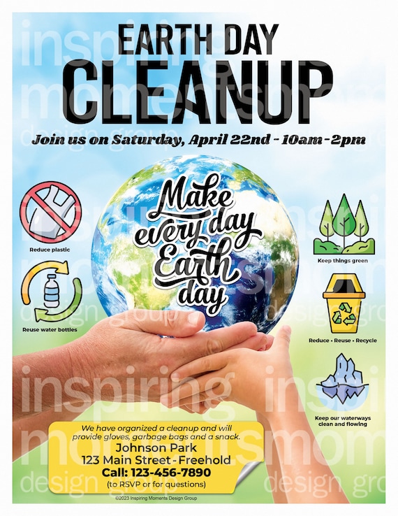 Earth Day Clean up Flyer: Customized Community Event Printable