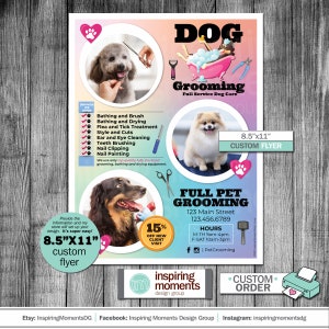 Ulotka dla małych firm, mobilnych groomerów lub sklepów zoologicznych, materiały do zbiórki funduszy, projekt ulotki marketingowej, 8,5"x11"