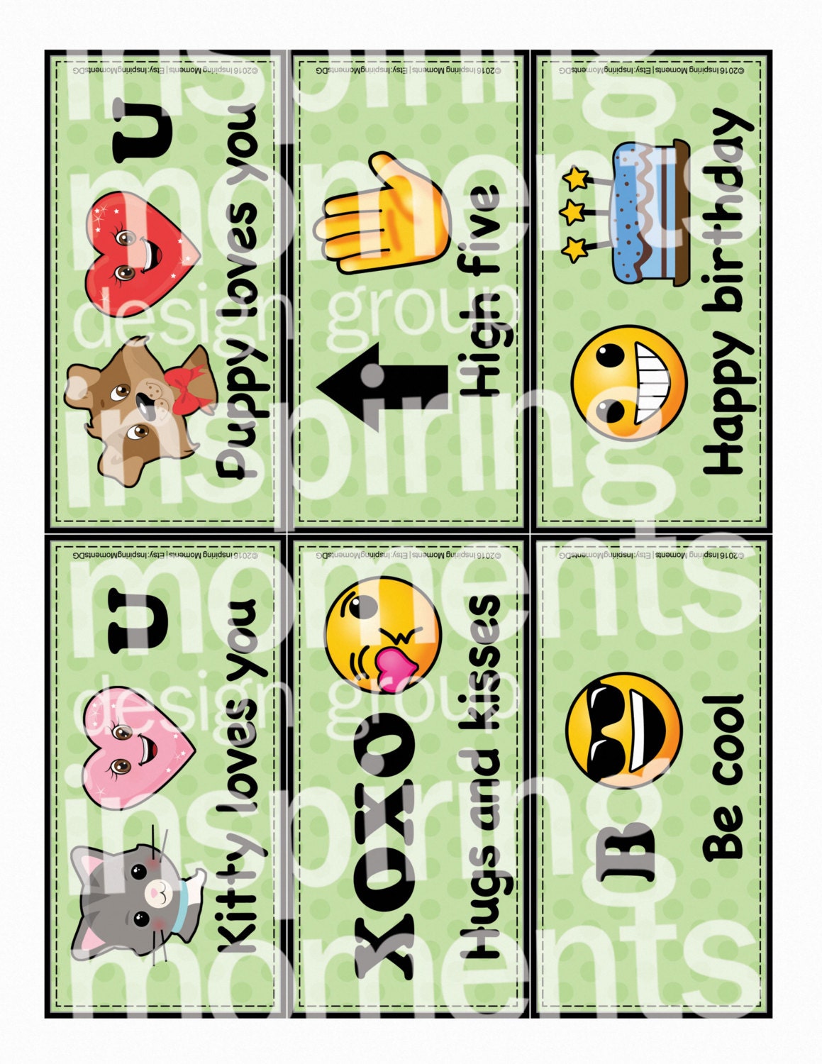 Printable Emoji Lunch Box Notes: Fun Kids' Lunch Tags (PDF) - Etsy
