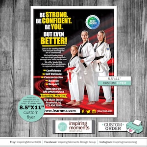 Martial Arts School Flyer: Customized Taekwondo, Karate, Kung Fu (Printable PDF)