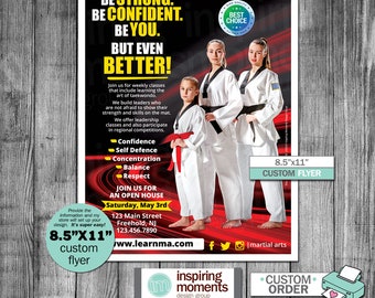 Martial Arts School Flyer: Customized Taekwondo, Karate, Kung Fu (Printable PDF)