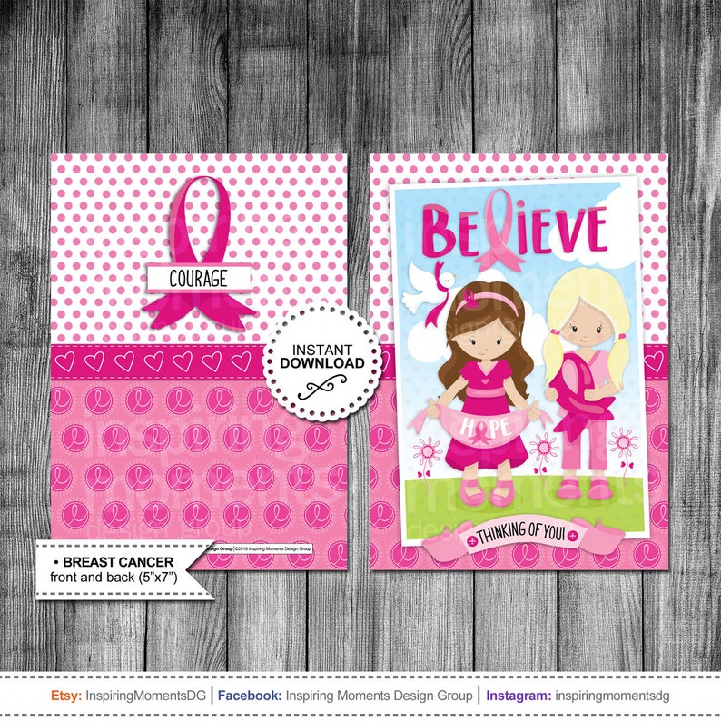 Breast Cancer Card Thinking Of You Get Well Card Cancer Etsy