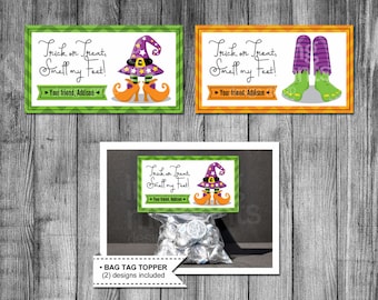 Customized Halloween Bag Tag Topper | Treat Bag Topper | Goodie Bag Topper | Favor | Halloween Gift | Feet Tag Topper | Smell My Feet
