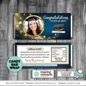 Graduation College Candy Bar Wrap, High School Graduation, School, Education, DIY, Printable, Customized, Custom Hershey Bar Wrapper