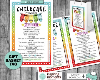 Folleto del kit de supervivencia para el cuidado infantil: Regalo de agradecimiento para el profesorado (descarga digital)