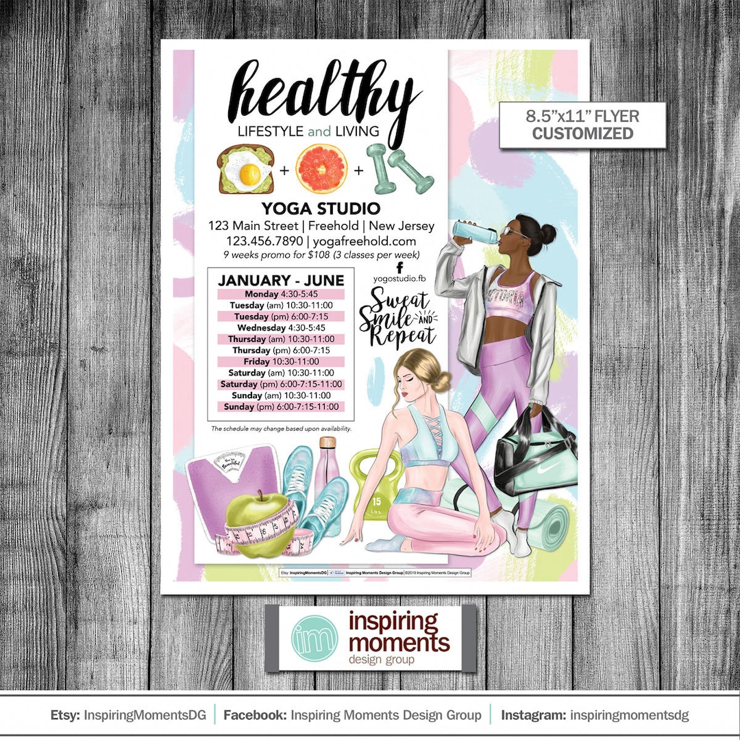 Yoga Event Flyer Printable, Yoga Studio, Healthy Living, Classes