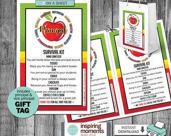 Principal Survival Kit Flyer Printable, Teachers Appreciation, End Of The School Year Gift, Vice Principal, DIY, Gift Instant Download