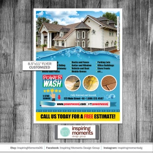 Ulotka z wydarzeniem Power Washing Company do wydrukowania, mycie ciśnieniowe domów mieszkalnych i komercyjnych, profesjonalne małe firmy, materiały marketingowe