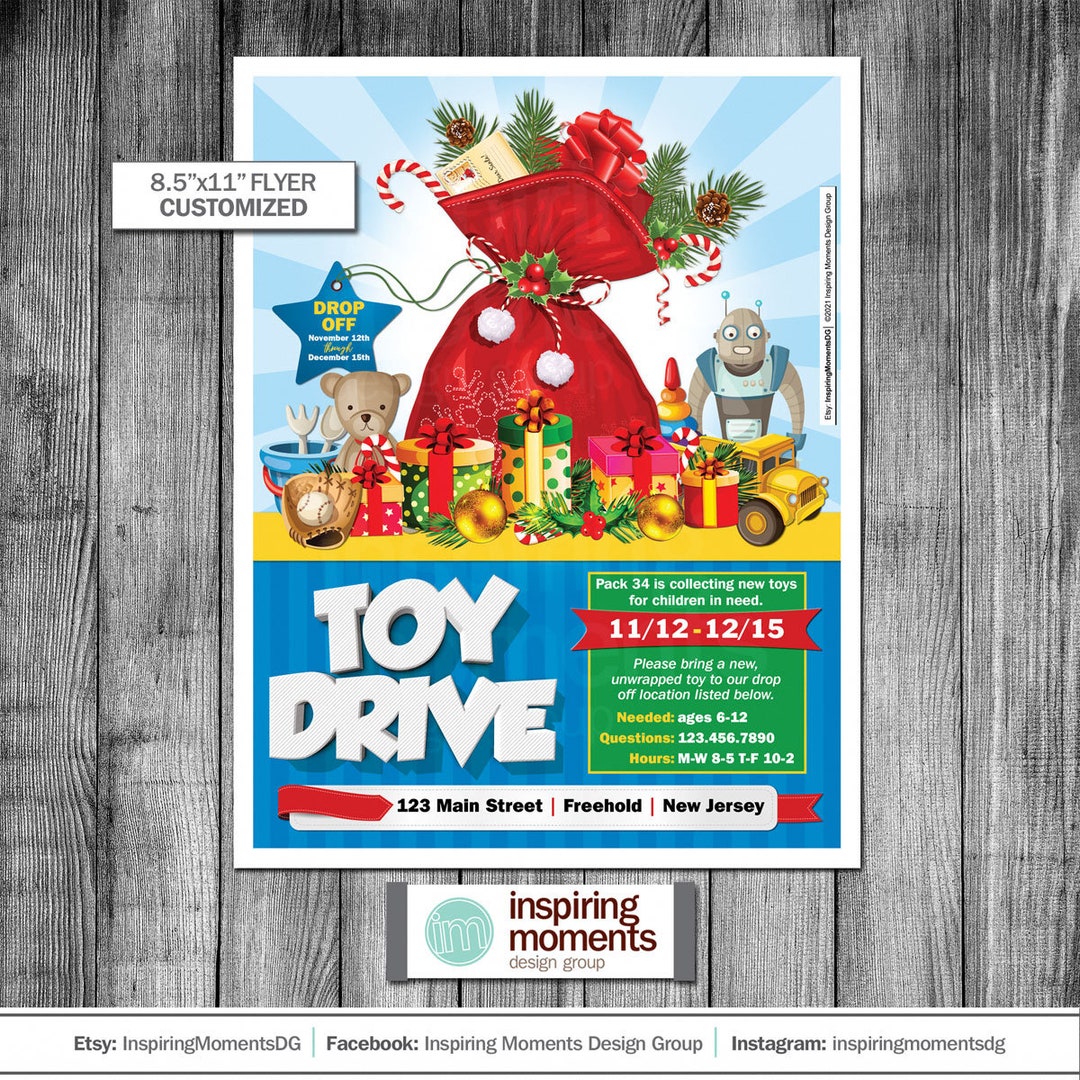 Toy Drive, Donation Event Flyer Printable, Toy Collection, Business Toy Drive, Donation Event Flyer Printable, Toy Collection, Business