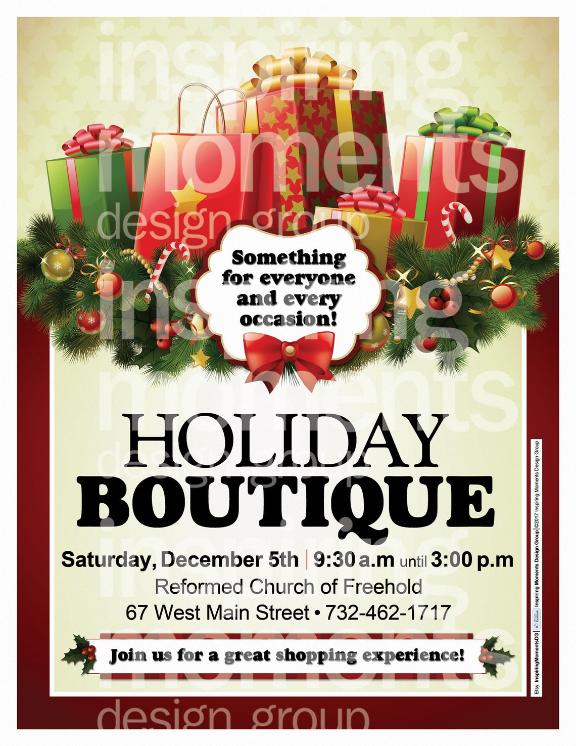 Holiday Boutique Event Flyer Printable Holiday Shopping - Etsy
