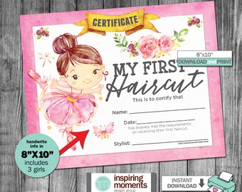 good homework certificate First Haircut Certificate, Beauty Salon, Print, Sign, Girl, My First Haircut, Ballet, Pink, Scissors, Nail Polish, 8x10, Instant Download