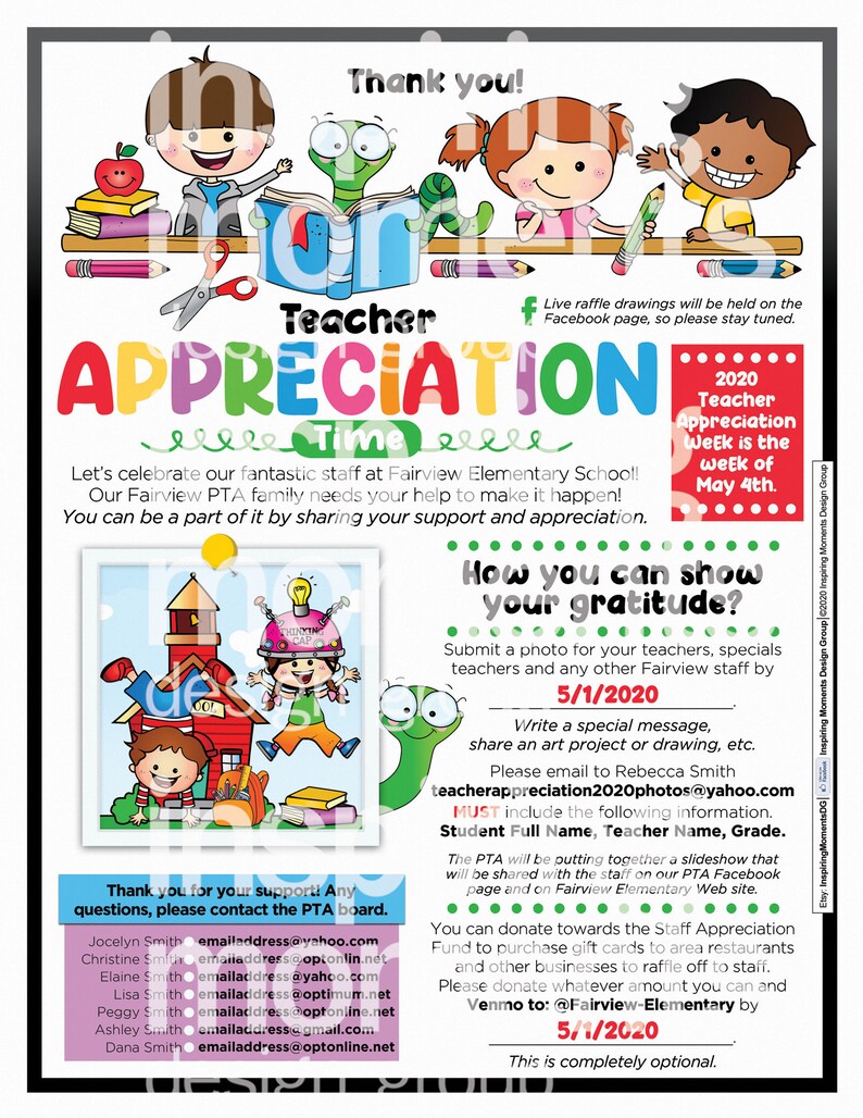 Teachers Appreciation Week Flyer Printable 2020 Thank You Etsy