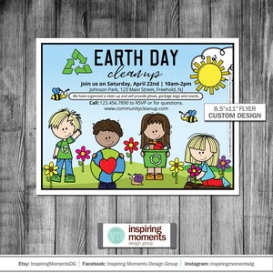Earth Day Clean Up Event Flyer Printable | Fundraiser | Business | Community | Religious | Church | School Flyer | Flyer Design | Handout
