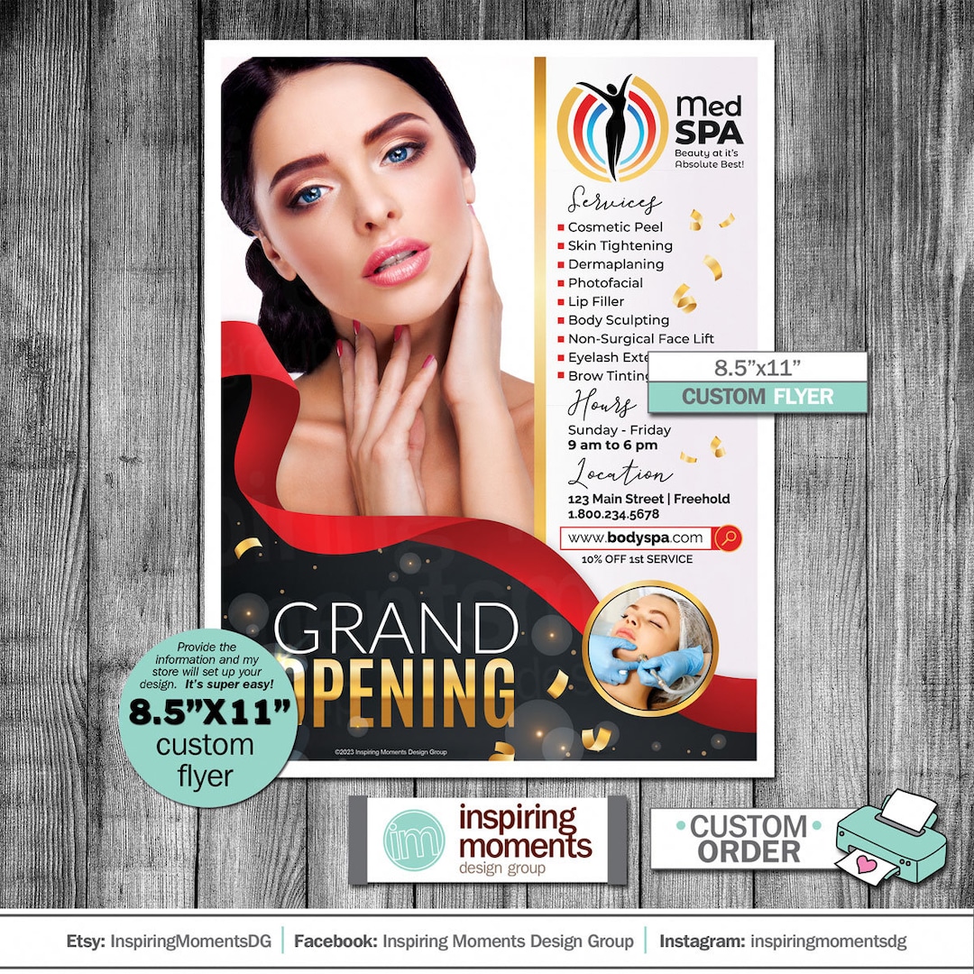 Med Spa Event Flyer Printable, Medical, Anti Aging, Cosmetic Peel