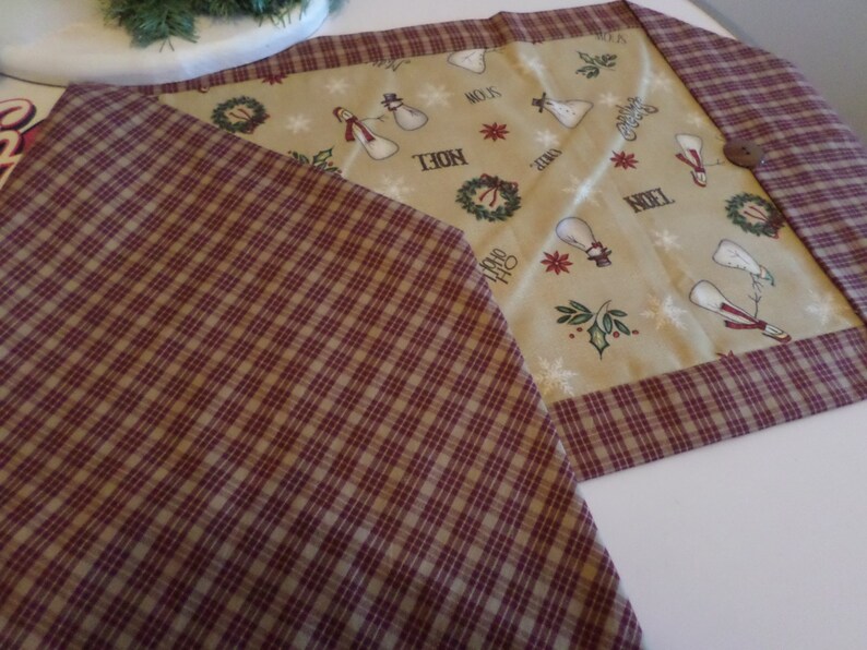 A Christmas Handmade Primitive Snowman Table Runner 42 3/4 by 14 1/2 Etsy