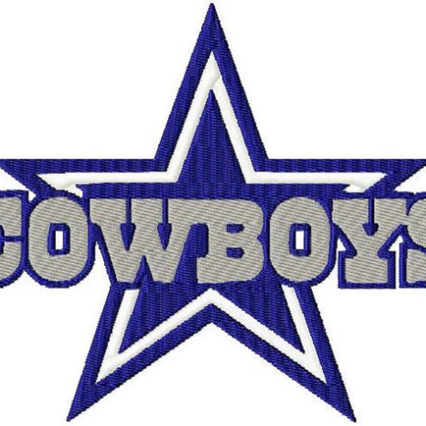 Cowboys Design Embroidery File Digital Download for Embroidery Machine Football Logo Files