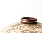 Australian Gidgee Wooden Ring with Silver or Copper inlay