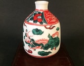Vintage Japanese Miniature Porcelain Vase Imari Dragon Treasures of the Shogun Franklin Mint