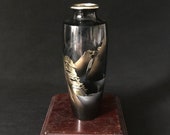 Small Japanese Mixed Metal Alloy Vase with Landscape 4.7 quot Signed