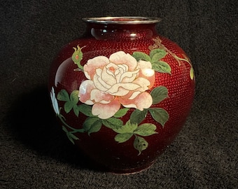 安藤七宝店 七宝 花瓶 昭和七年(1932年) 帝都復興完成記念 安藤七宝店 鎚起七宝花瓶 都