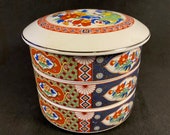 Japanese Imari Porcelain Round Stacking Box
