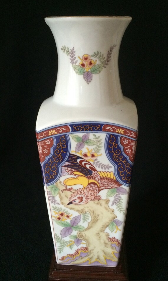 Japanese Imari Style Porcelain Vase Four Sided with Phoenix Etsy