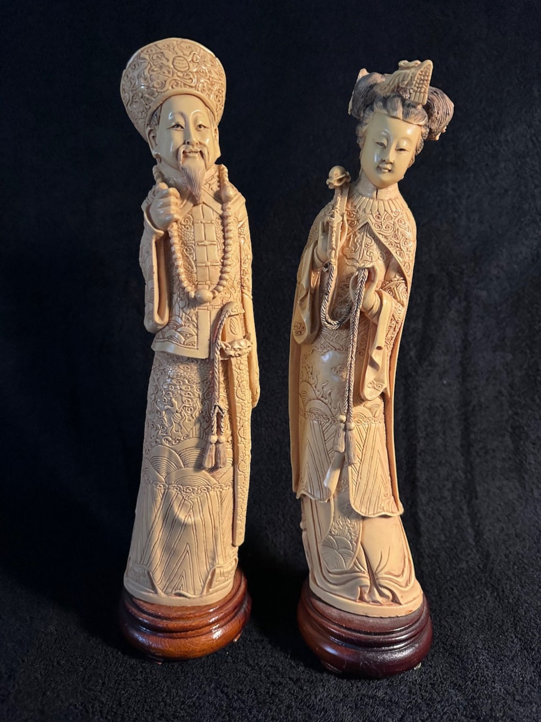 Vintage Chinese Resin Figurines Empress and Emperor With Stands 13 Etsy