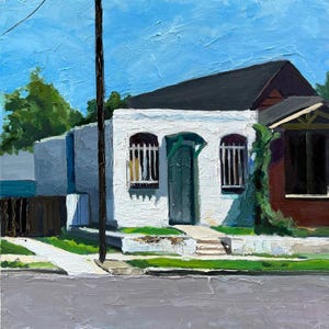 Old Home Oil Painting: Impasto Palette Knife Art, 12x12