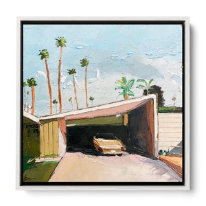 Konsttryck i modernt hus i mitten av århundradet: Palm Springs palettknivsmålning bild 2