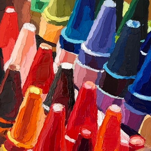 Impasto Crayon Oil Painting: Palette Knife Art on Clay Panel (8x10)