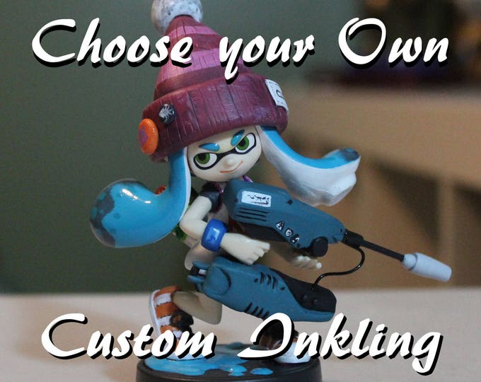 Custom Inkling Girl Splatoon Amiibo | Complete Outfit Remodel - Etsy